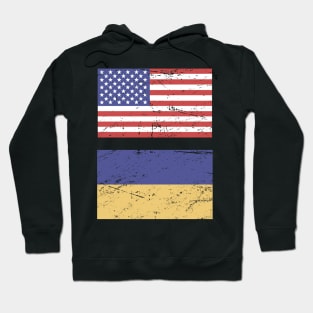 United States Flag & Ukraine Flag Hoodie